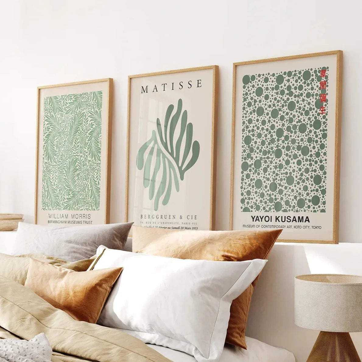 Sage Green Matisse Wall Prints — Set of 3