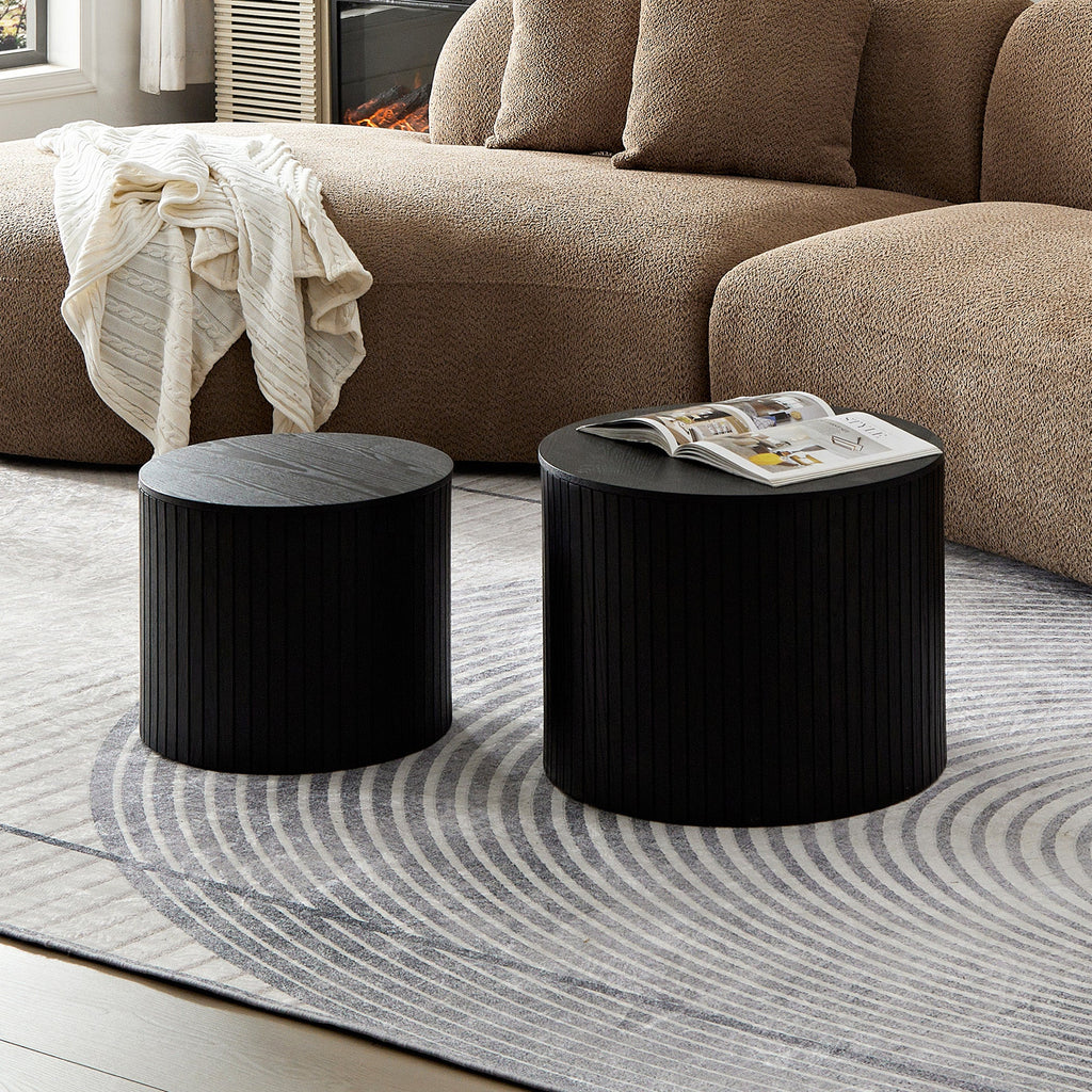 Nested Table Set with Storage - 2 Pieces in Black