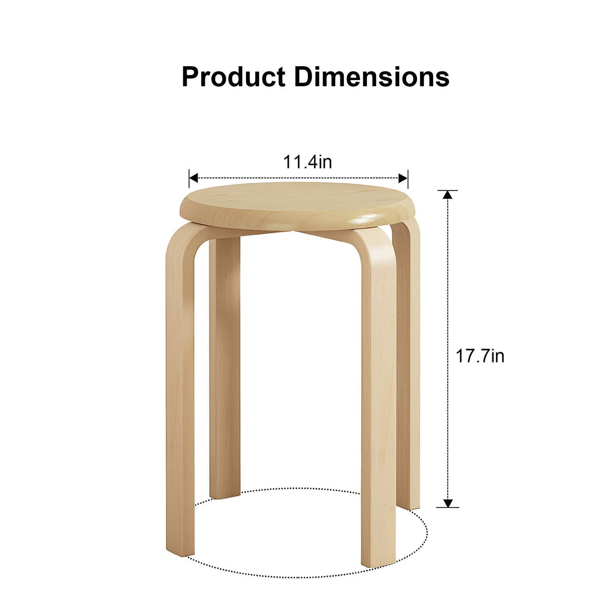 Stackable Bentwood Nesting Stools Set of 4