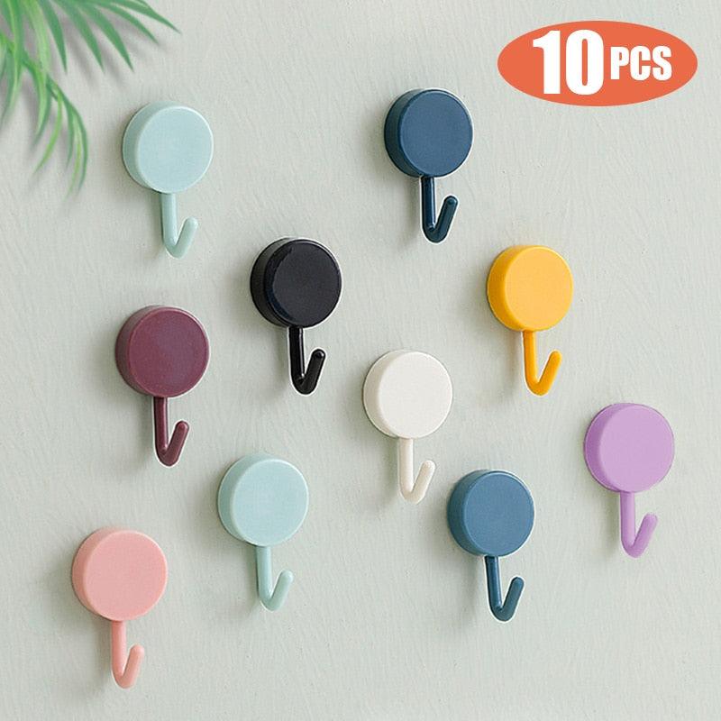 Pack of 10 Self Adhesive Wall Hooks