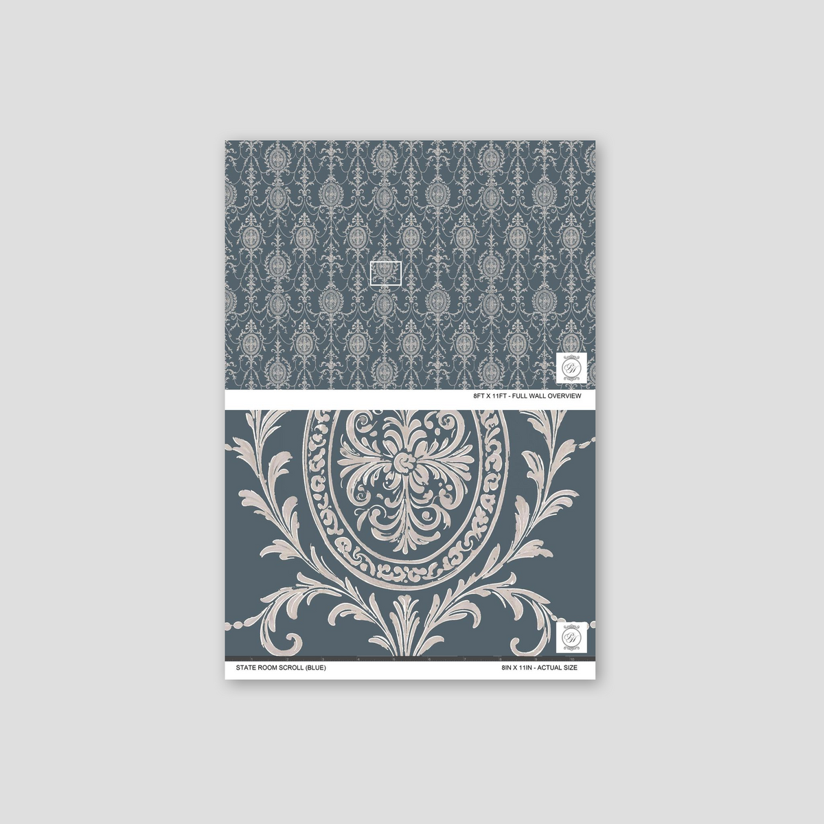 State Room Scroll (Blue) Removable Wallpaper