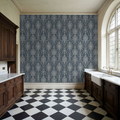 State Room Scroll (Blue) Removable Wallpaper