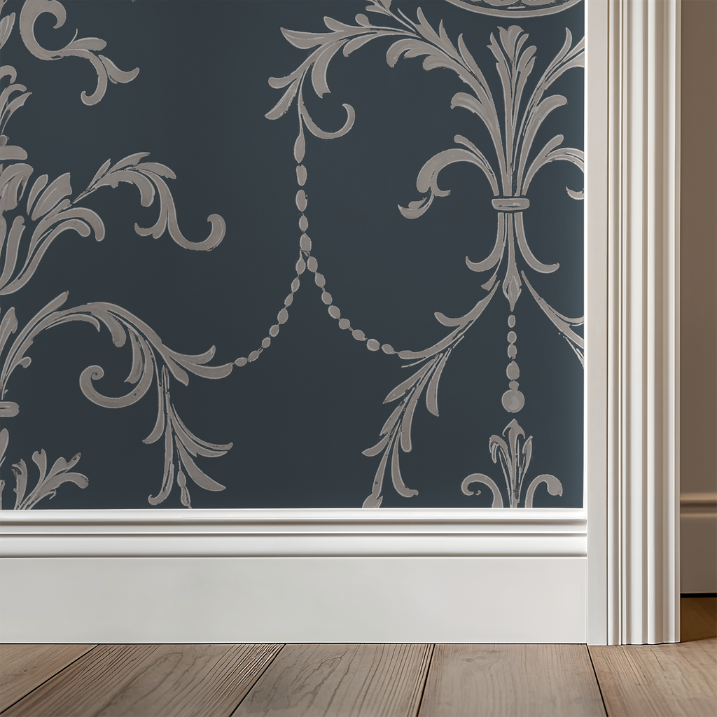 State Room Scroll (Blue) Removable Wallpaper