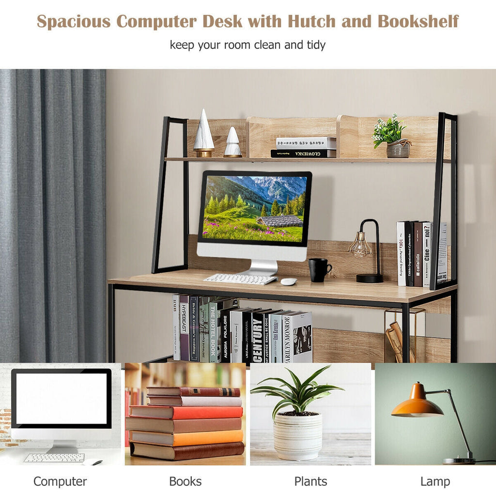Computer Desk with Bookshelf