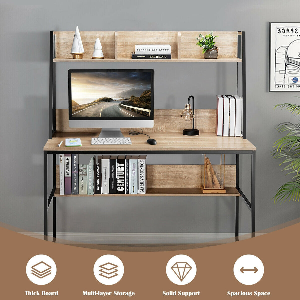 Computer Desk with Bookshelf