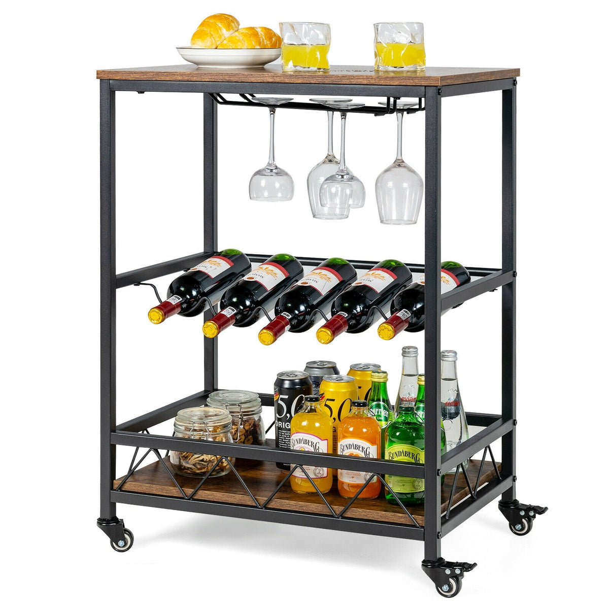 Kitchen Bar Cart on Wheels