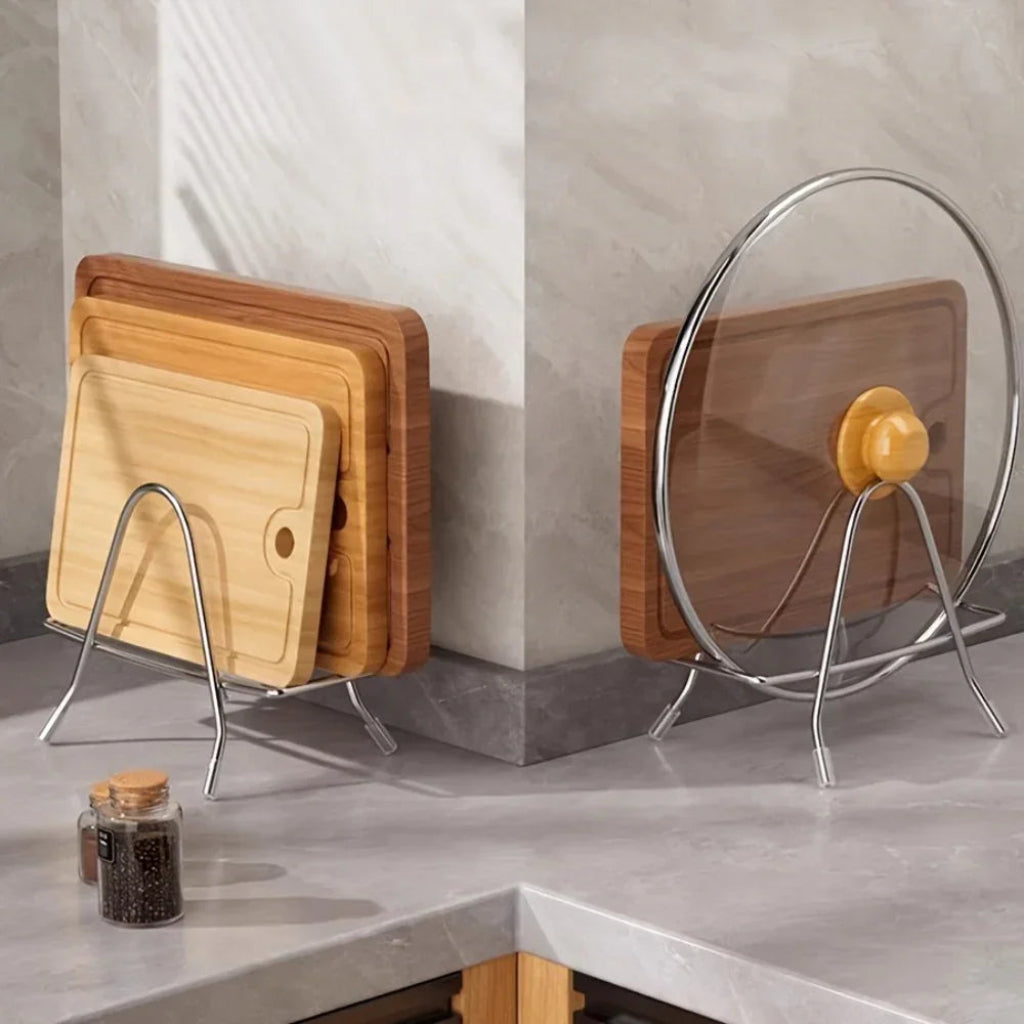 Cutting Board & Knife Rack Stand — Space-Saving Kitchen Organizer