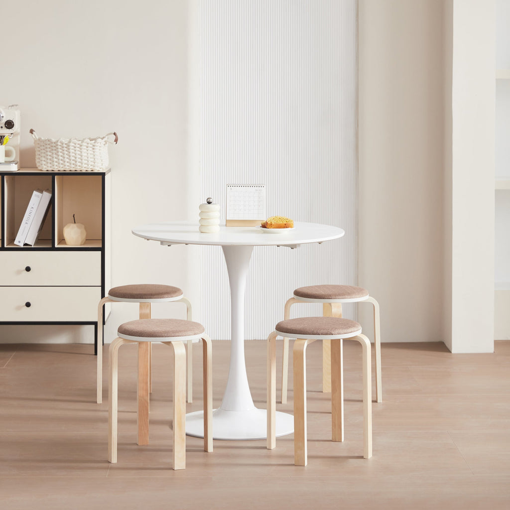 Stackable Nesting Stools Set of 4 — Fabric Seat