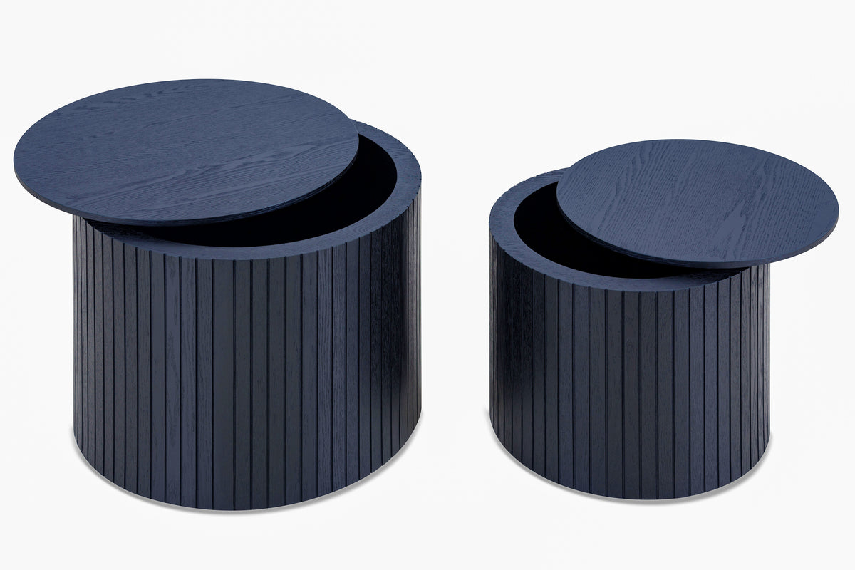 Nested Table Set with Storage - 2 Pieces in Black