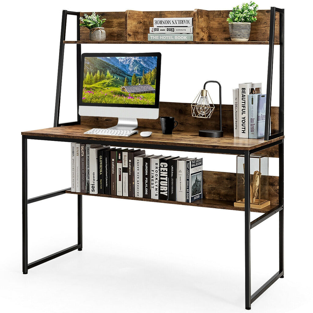 Computer Desk with Bookshelf
