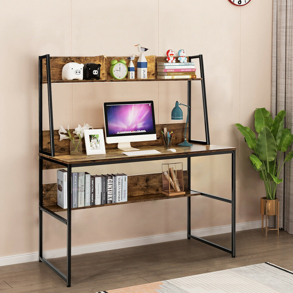 Computer Desk with Bookshelf