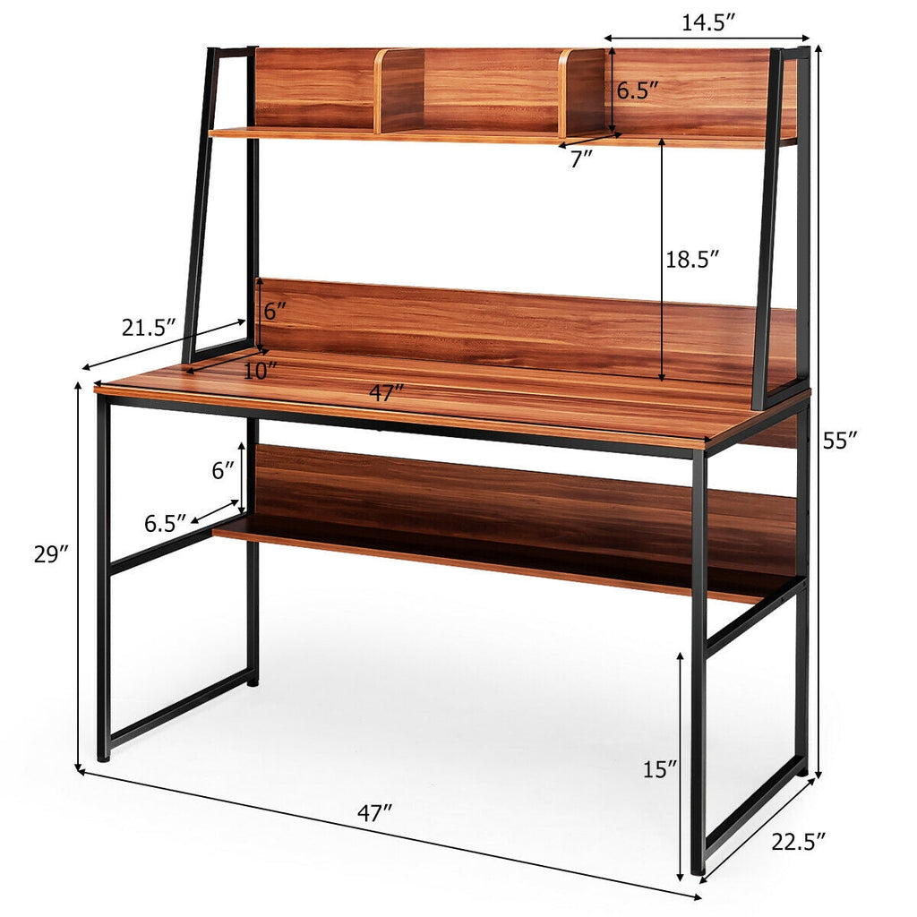Computer Desk with Bookshelf