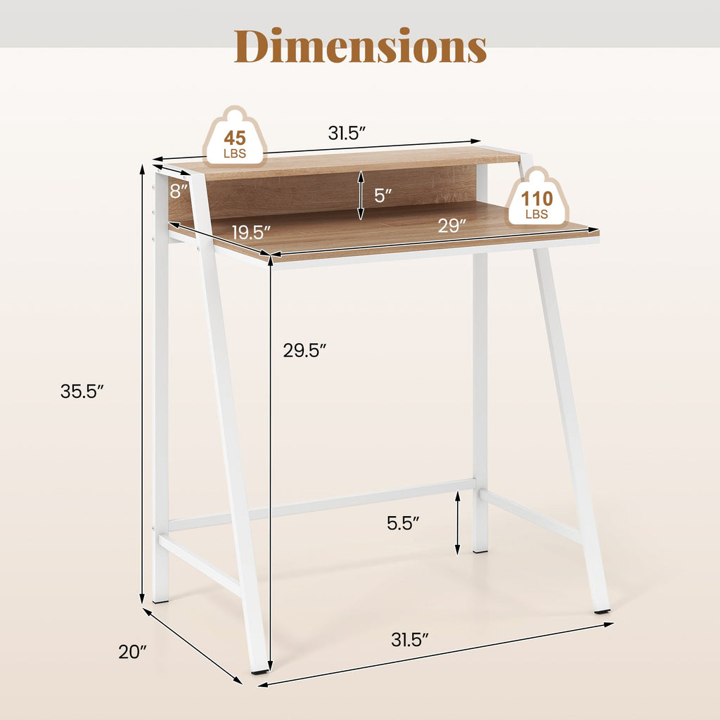 2 Tier Minimalist Desk