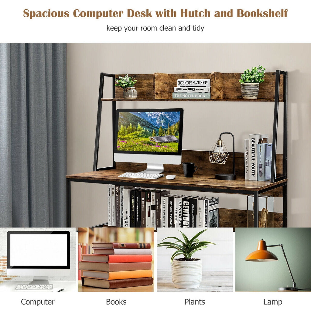 Computer Desk with Bookshelf