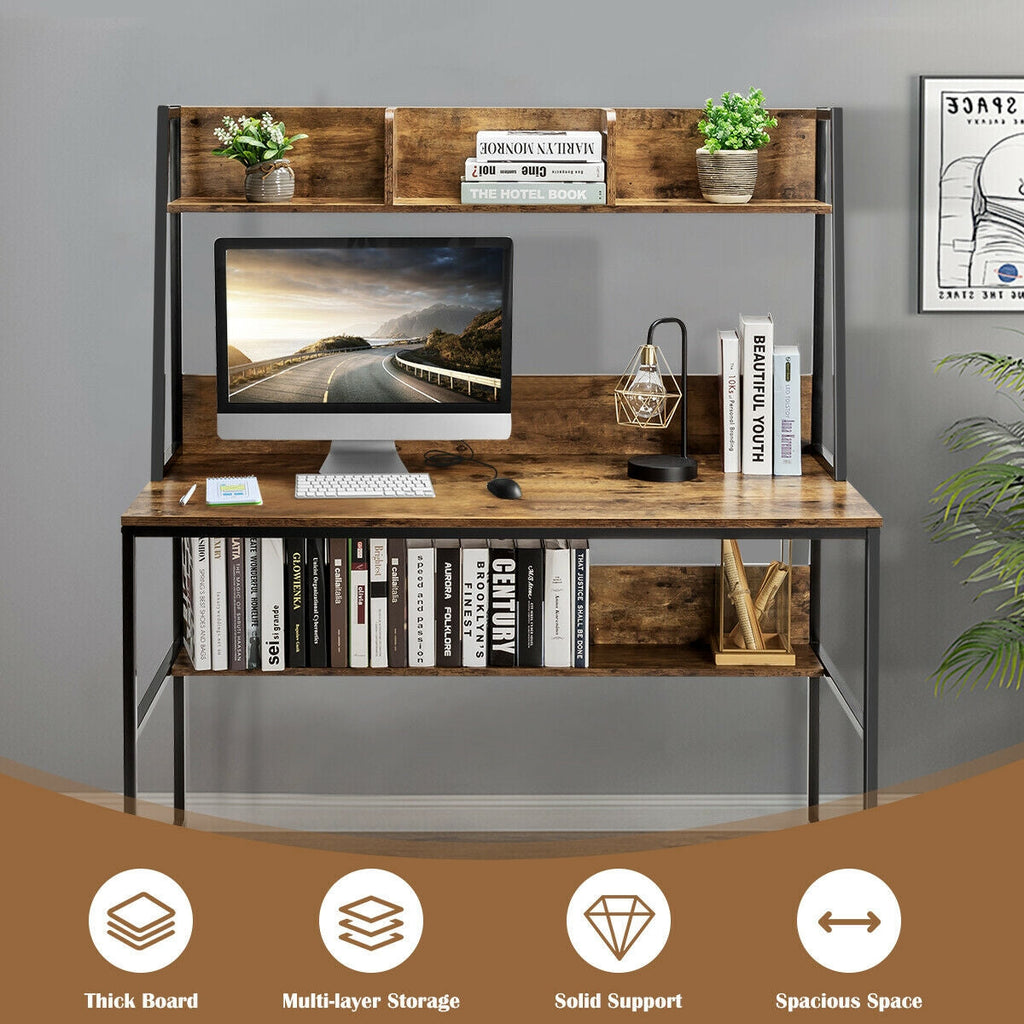 Computer Desk with Bookshelf
