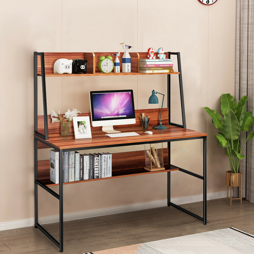 Computer Desk with Bookshelf