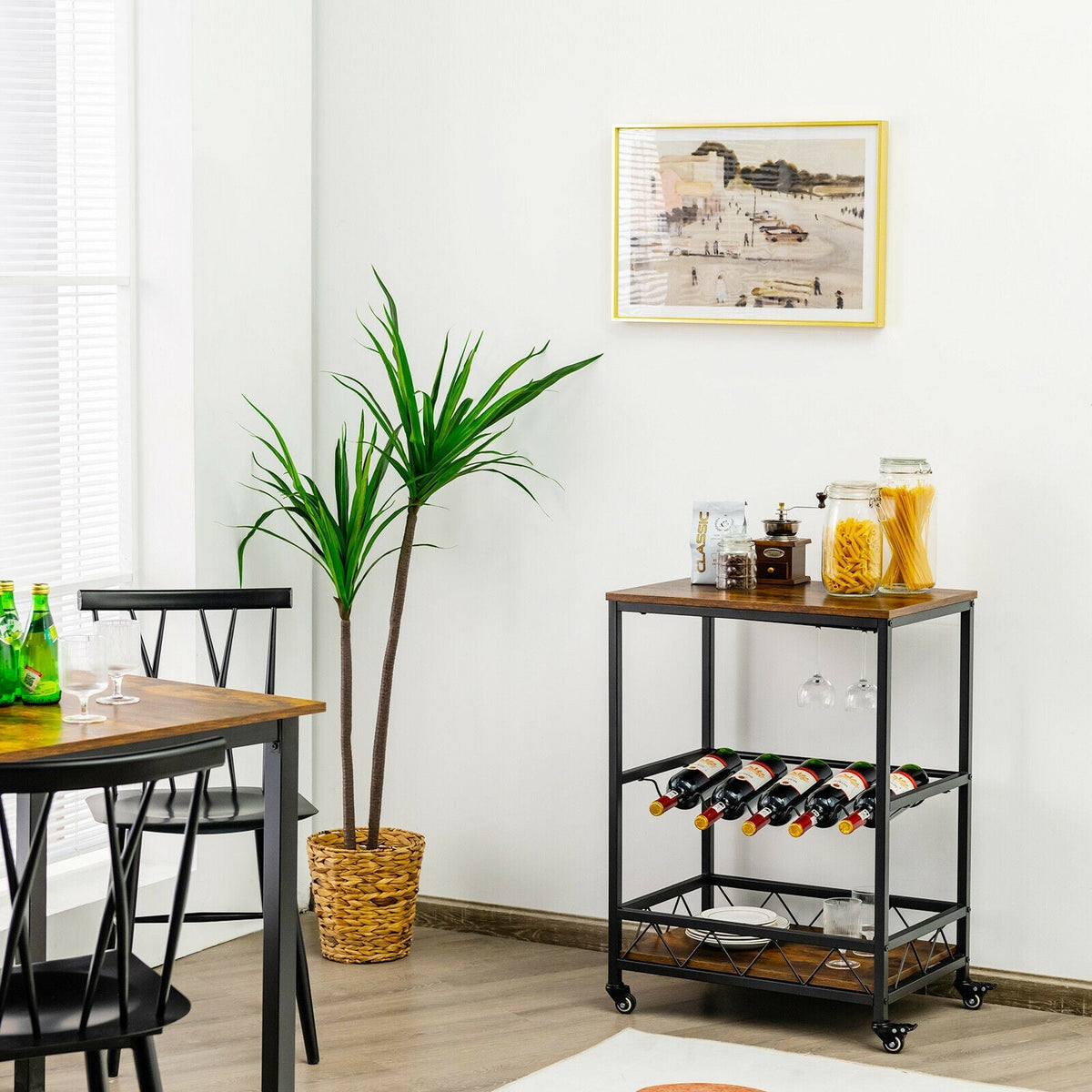 Kitchen Bar Cart on Wheels