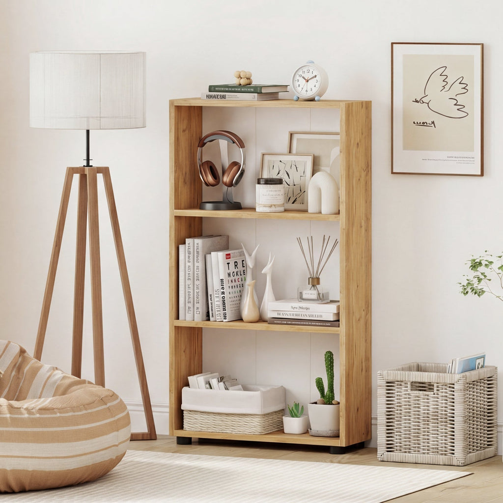 3-Tier Bookcase 42 inch Tall Book Shelf