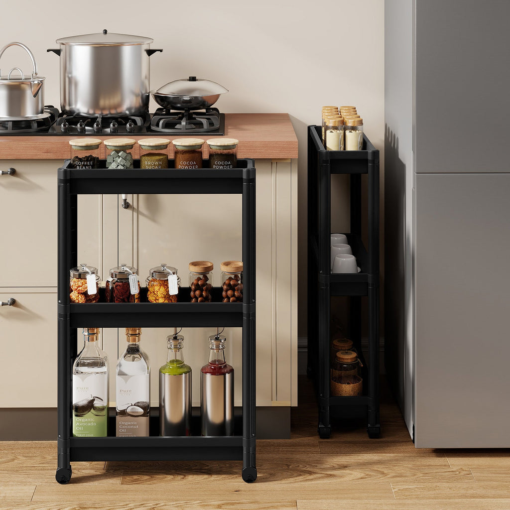 3-Tier Slim Rolling Storage Cart 2-Pack