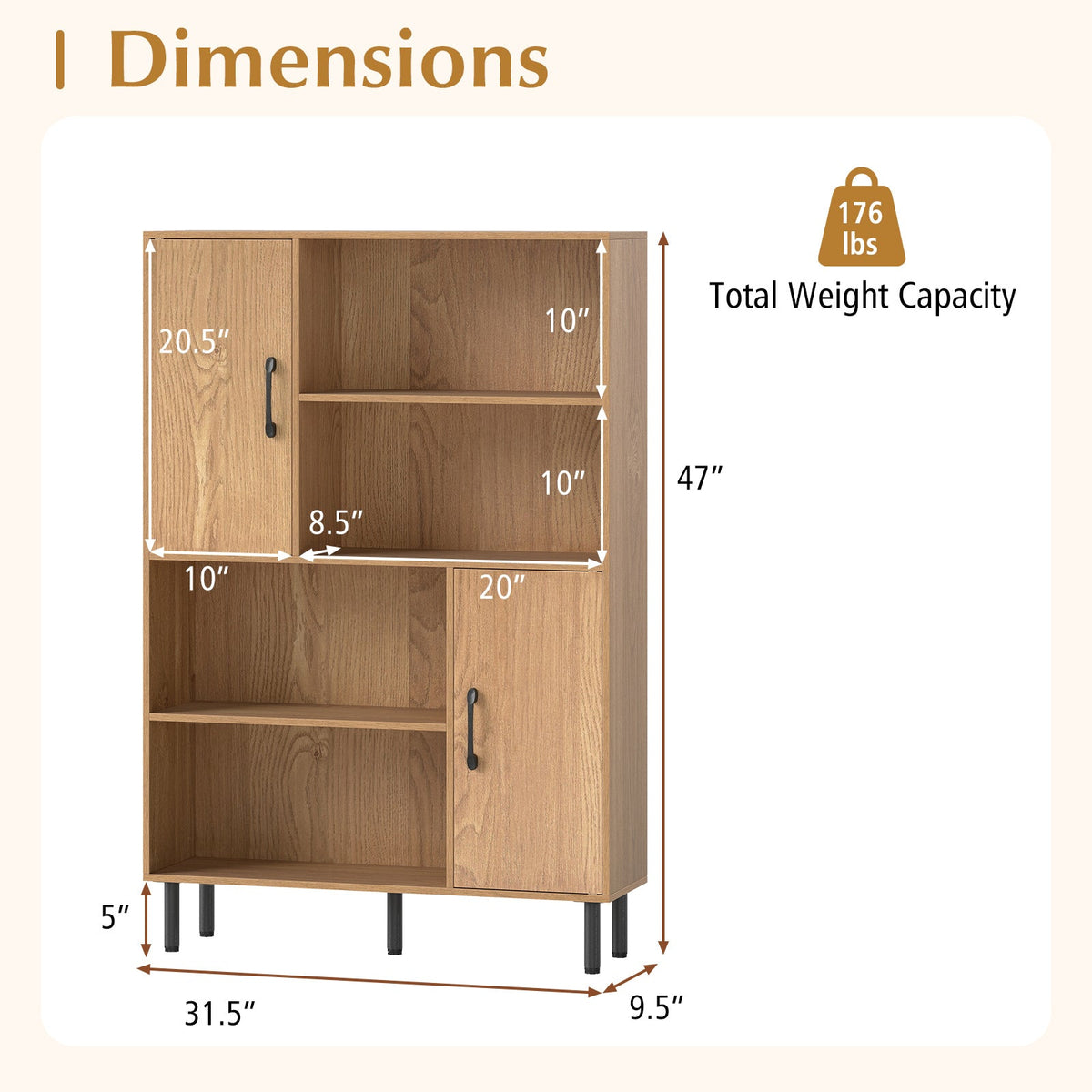 Freestanding Bookcase/Storage Cabinet