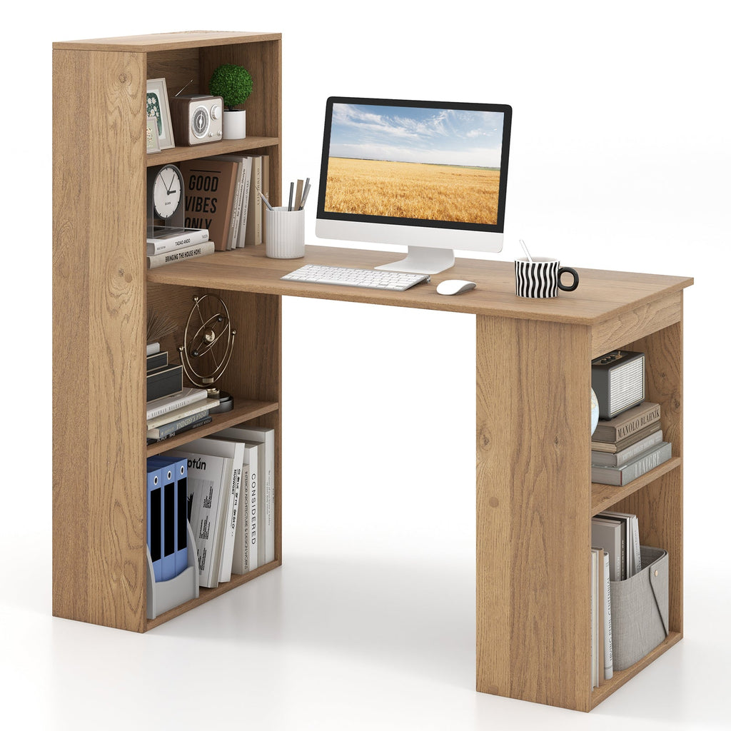 Desk/Table with 6-Tier Storage Shelves