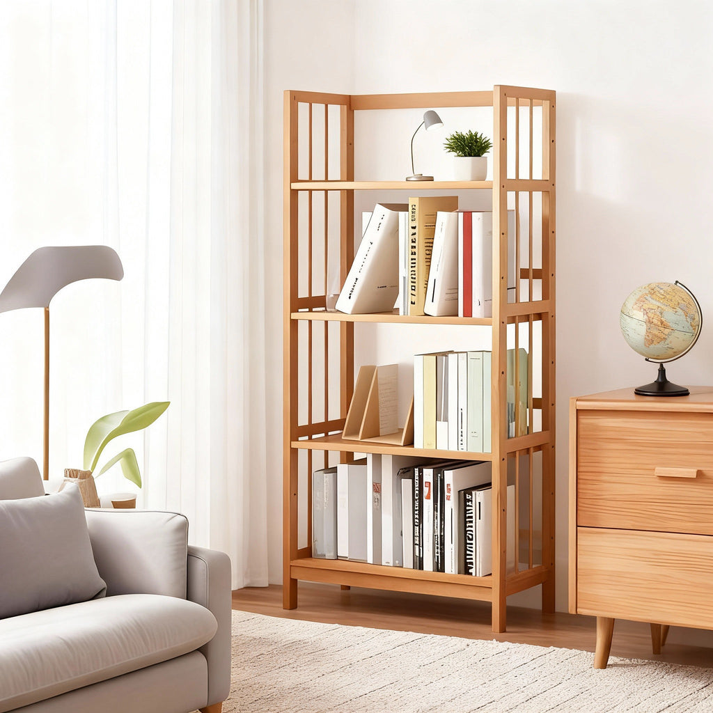 Bamboo Bookshelf with Adjustable Shelves