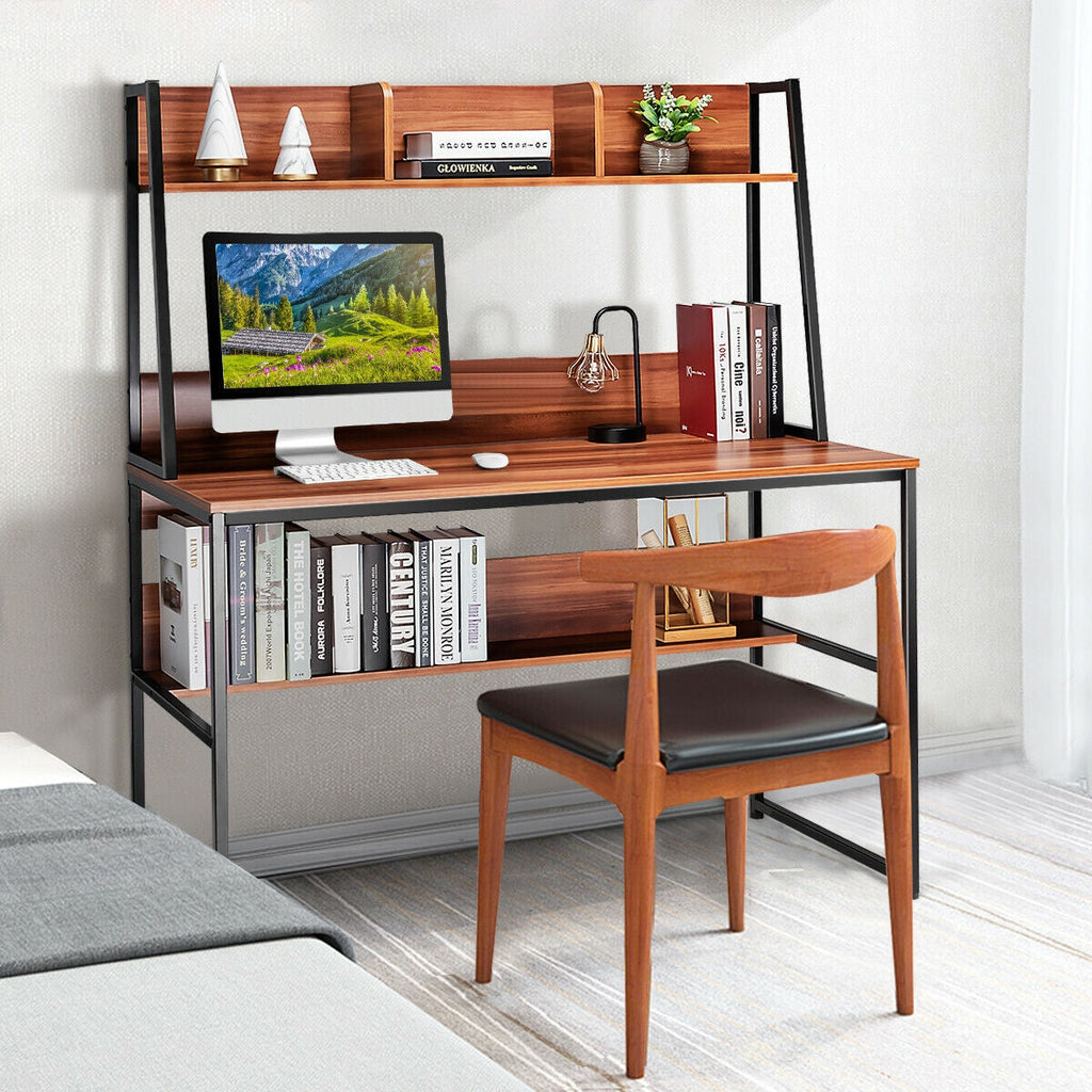 Computer Desk with Bookshelf