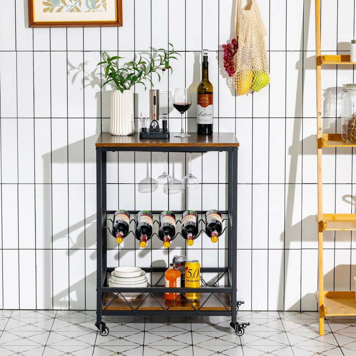 Kitchen Bar Cart on Wheels