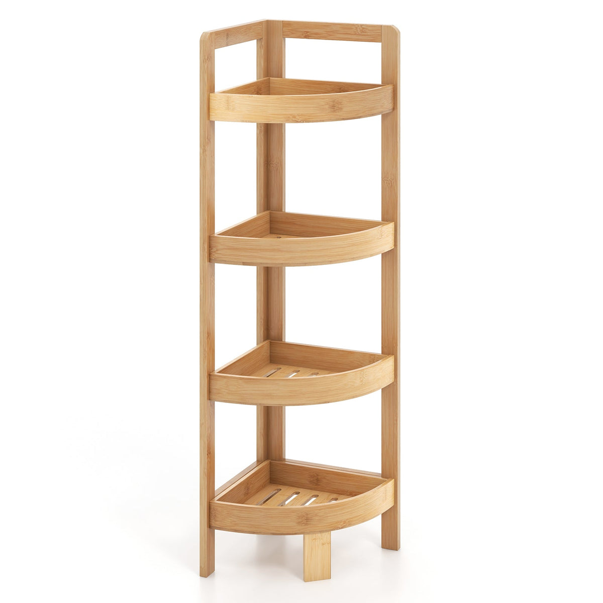 4 Tier Bamboo Corner Shelf Corner