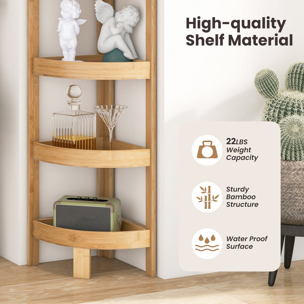 4 Tier Bamboo Corner Shelf Corner