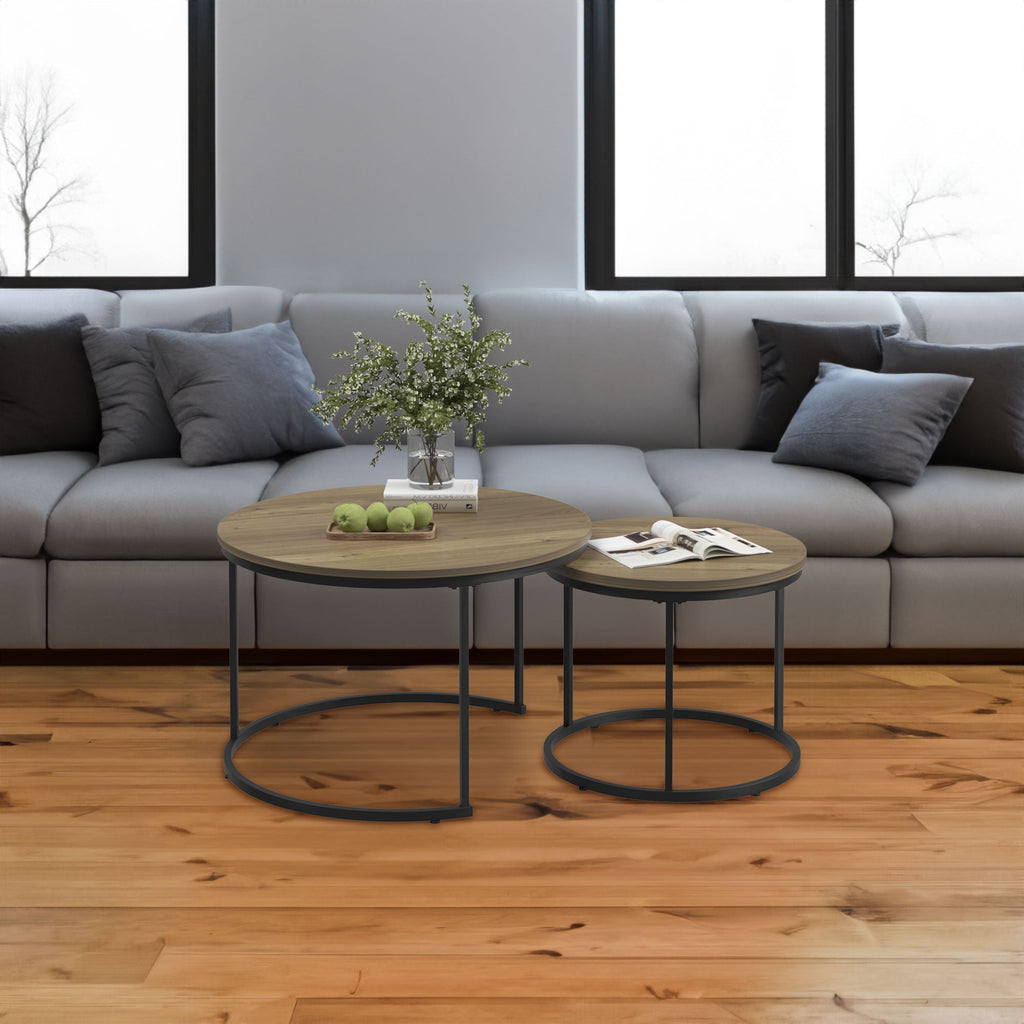 Nested Coffee Tables Round Set of 2