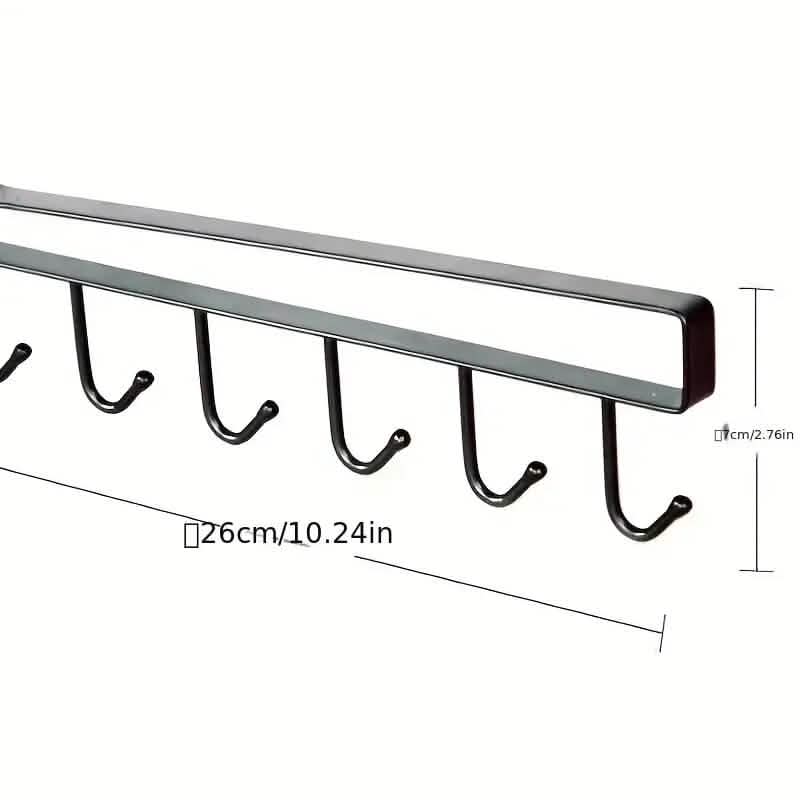 Kitchen Shelf Storage Rack - 6 Hooks