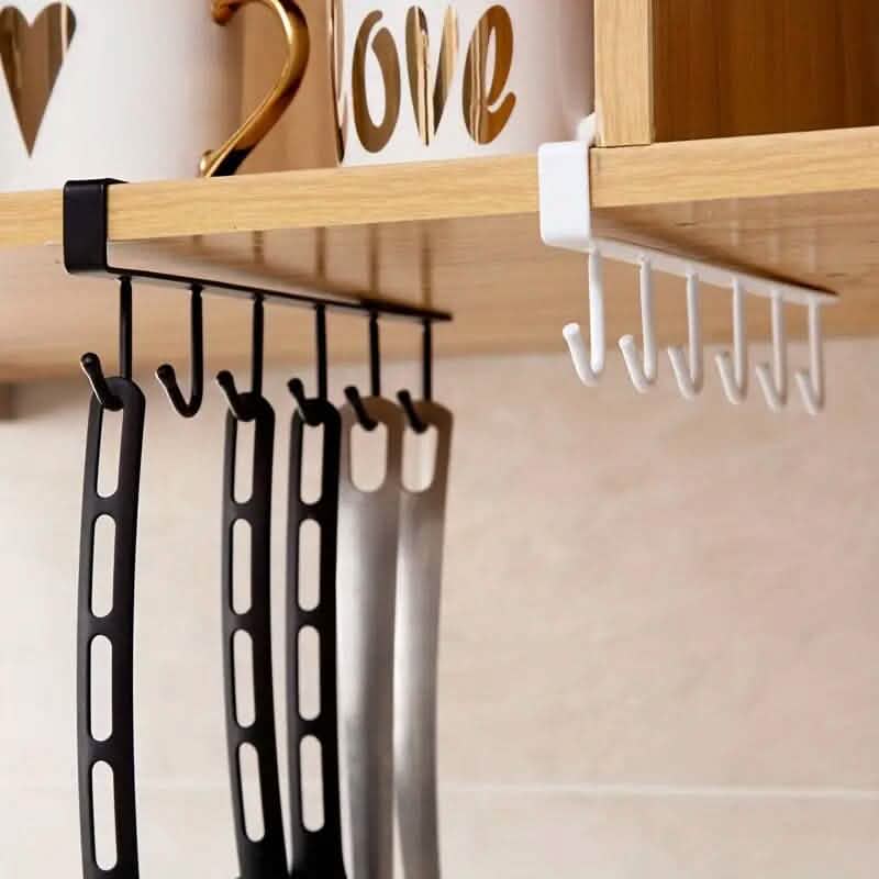Kitchen Shelf Storage Rack - 6 Hooks