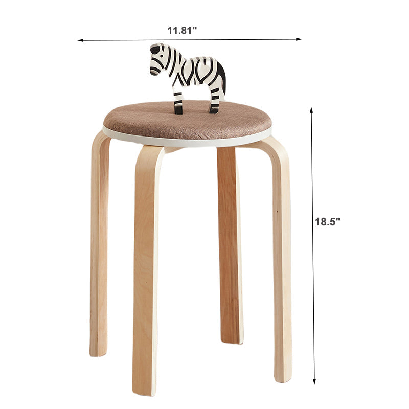 Stackable Nesting Stools Set of 4 — Fabric Seat