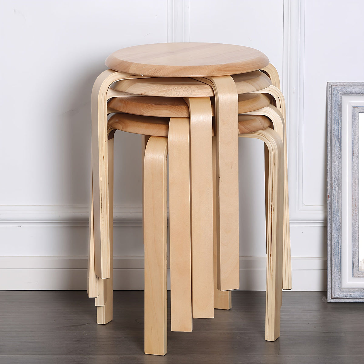 Stackable Bentwood Nesting Stools Set of 4