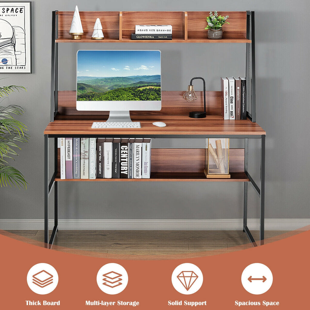 Computer Desk with Bookshelf