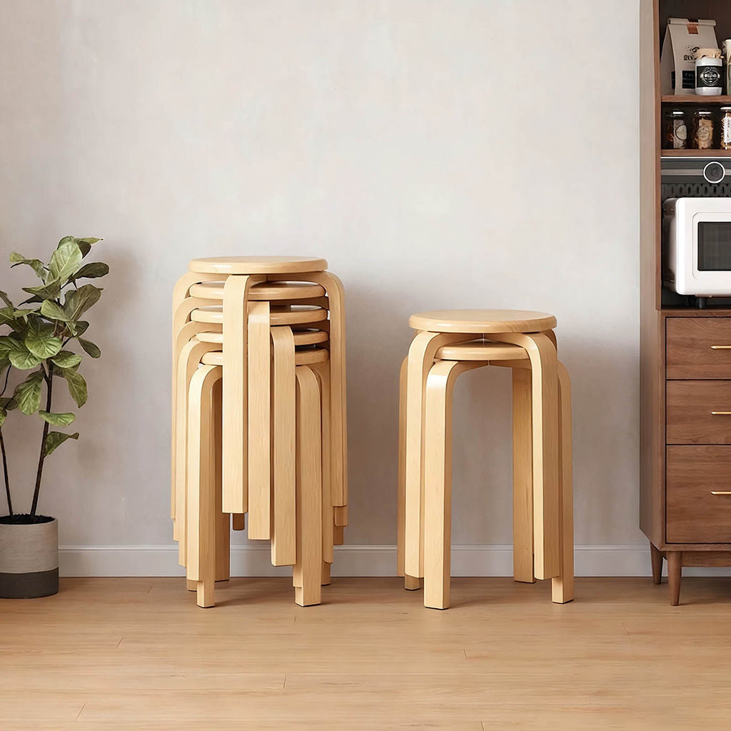 Stackable Bentwood Nesting Stools Set of 4