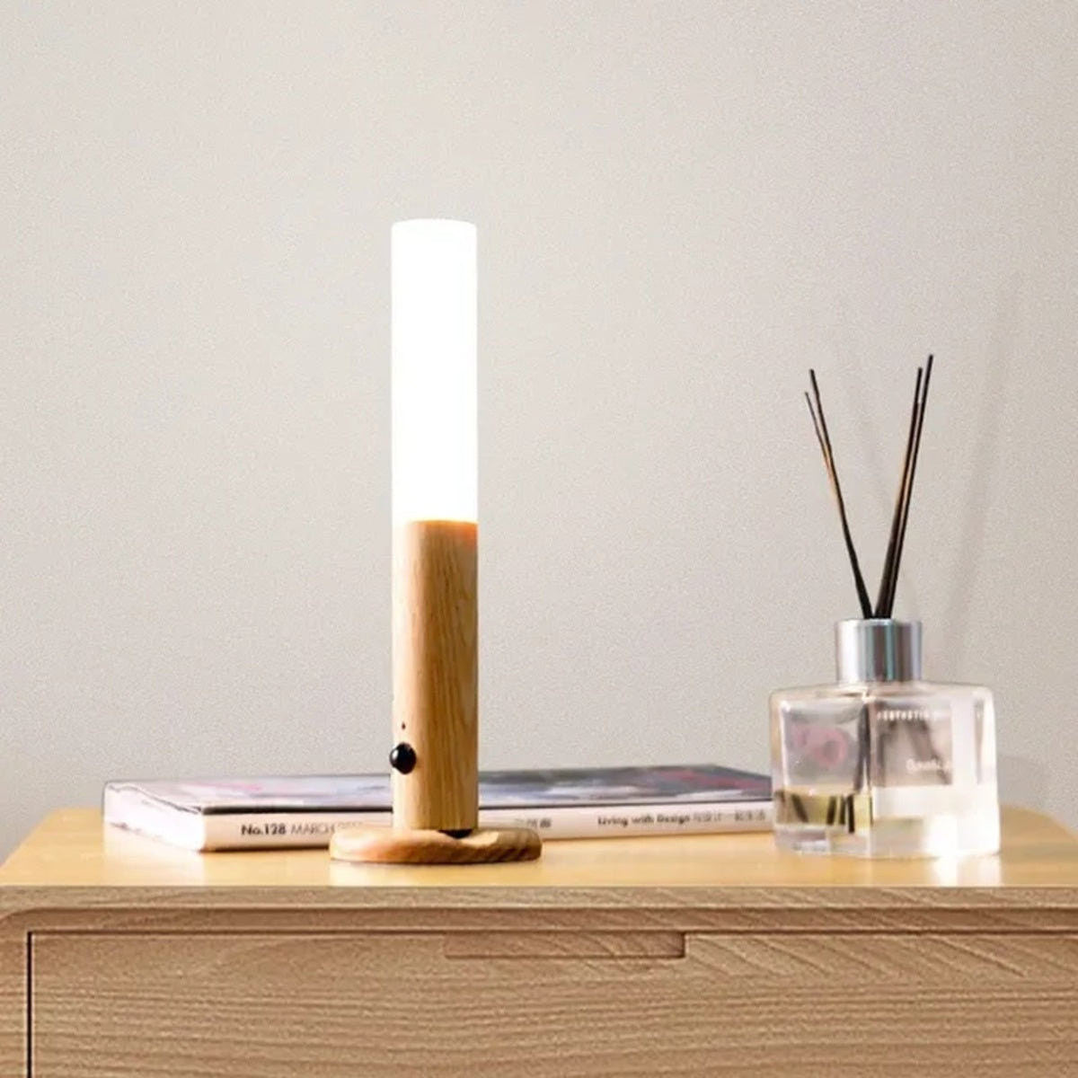 Wooden Wall Sconce — Rechargeable Motion Sensor Night Light