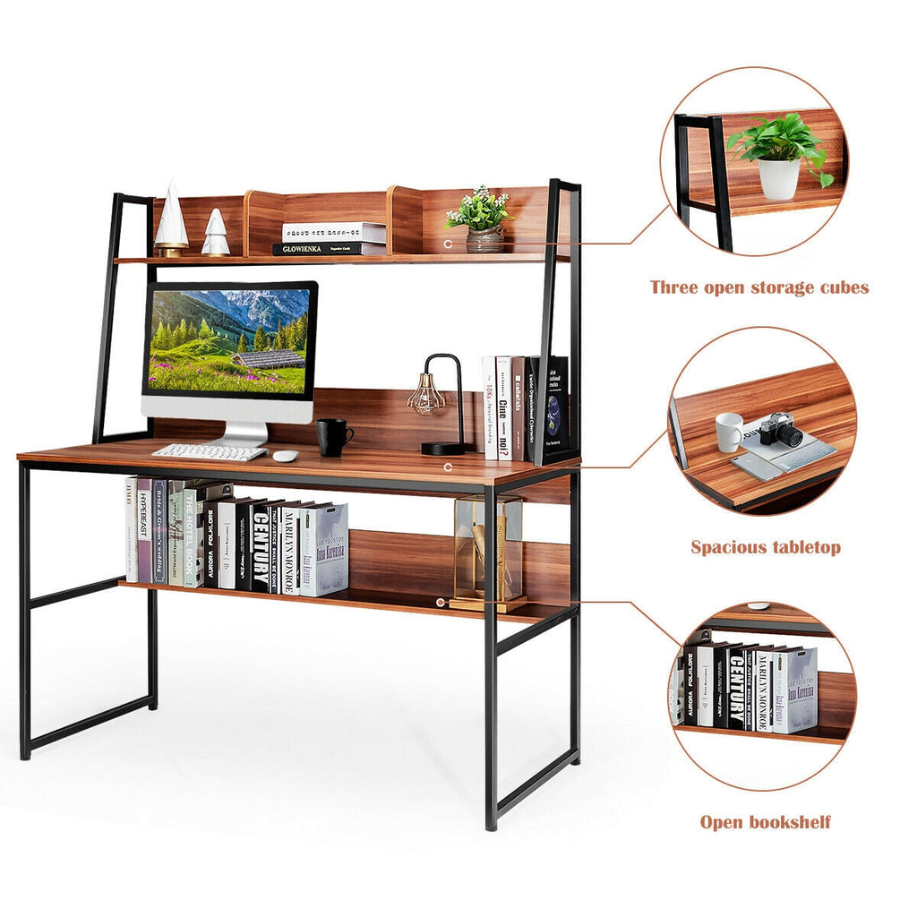 Computer Desk with Bookshelf