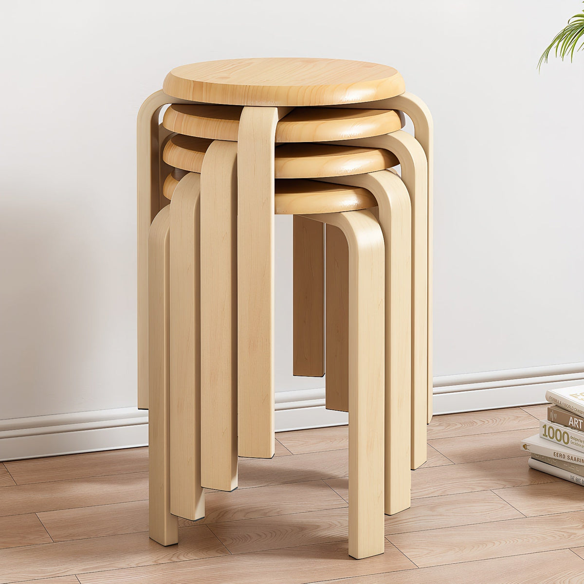 Stackable Bentwood Nesting Stools Set of 4