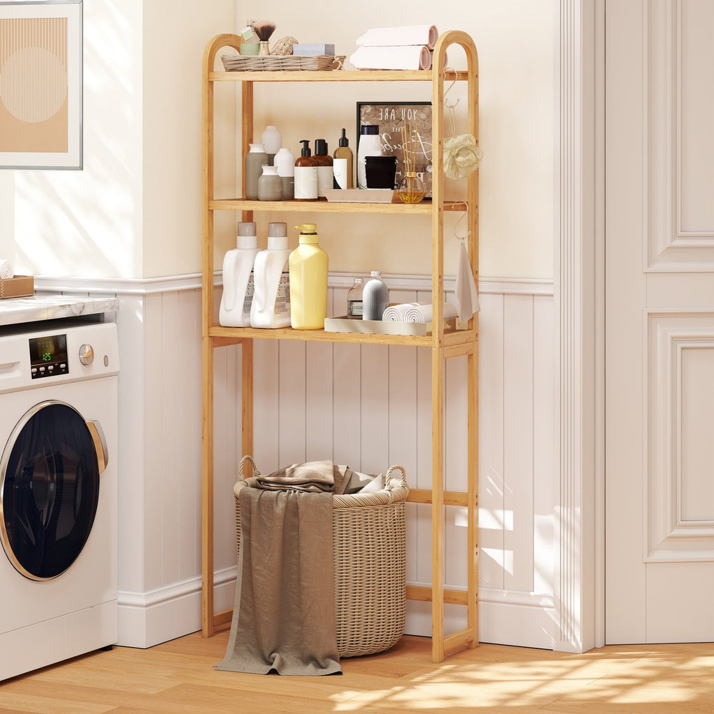 3-Tier Bamboo Bathroom Floor Organizer
