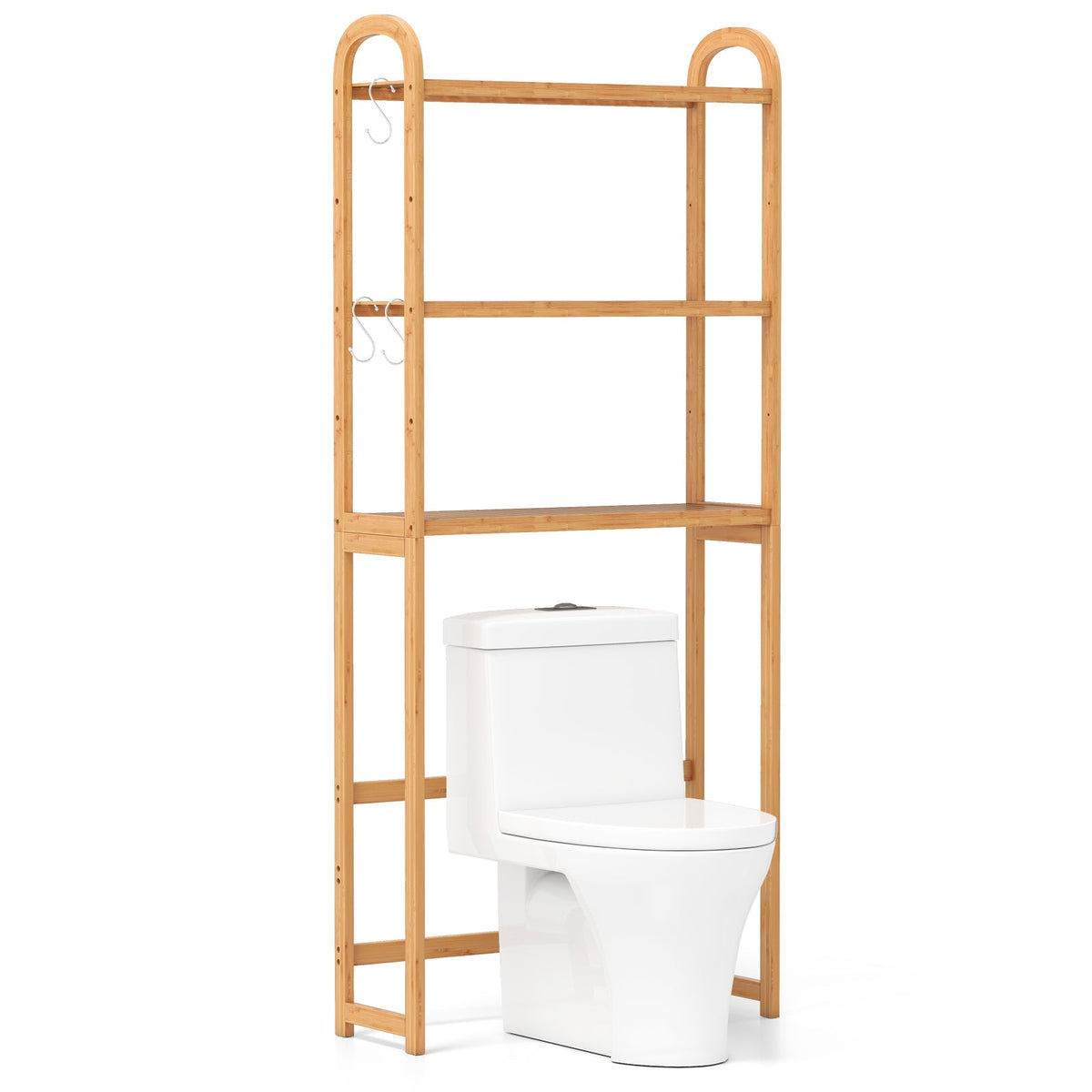 3-Tier Bamboo Bathroom Floor Organizer