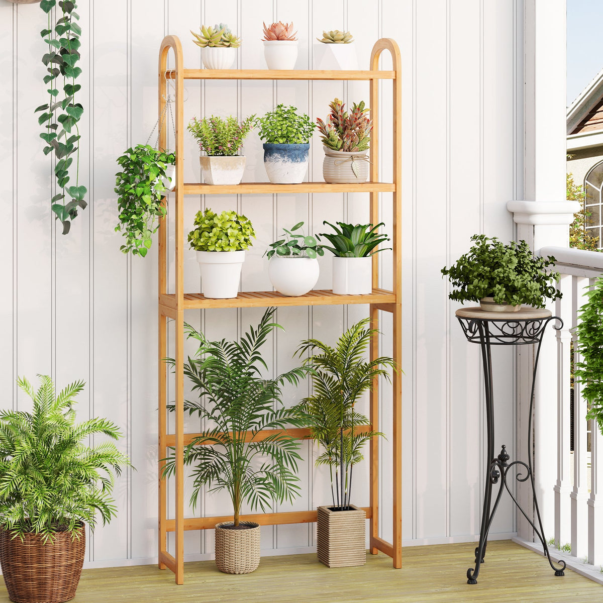 3-Tier Bamboo Bathroom Floor Organizer