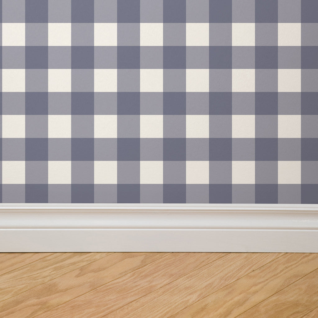 Simply Gingham Small (Navy) Removable Wallpaper