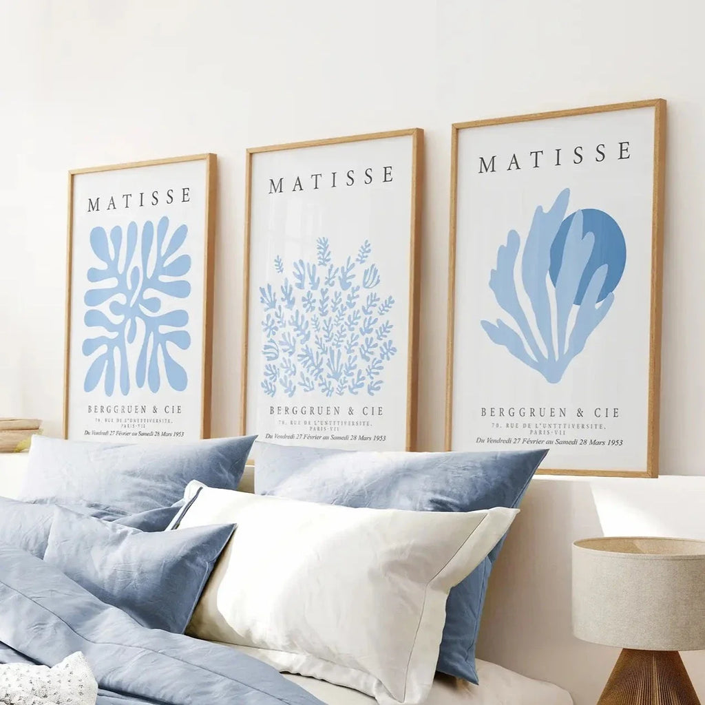 Light Blue Matisse Exhibition Wall Prints Set