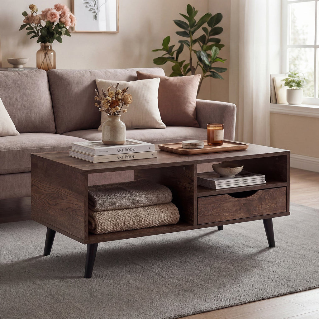 Rectangular Coffee Table with Storage