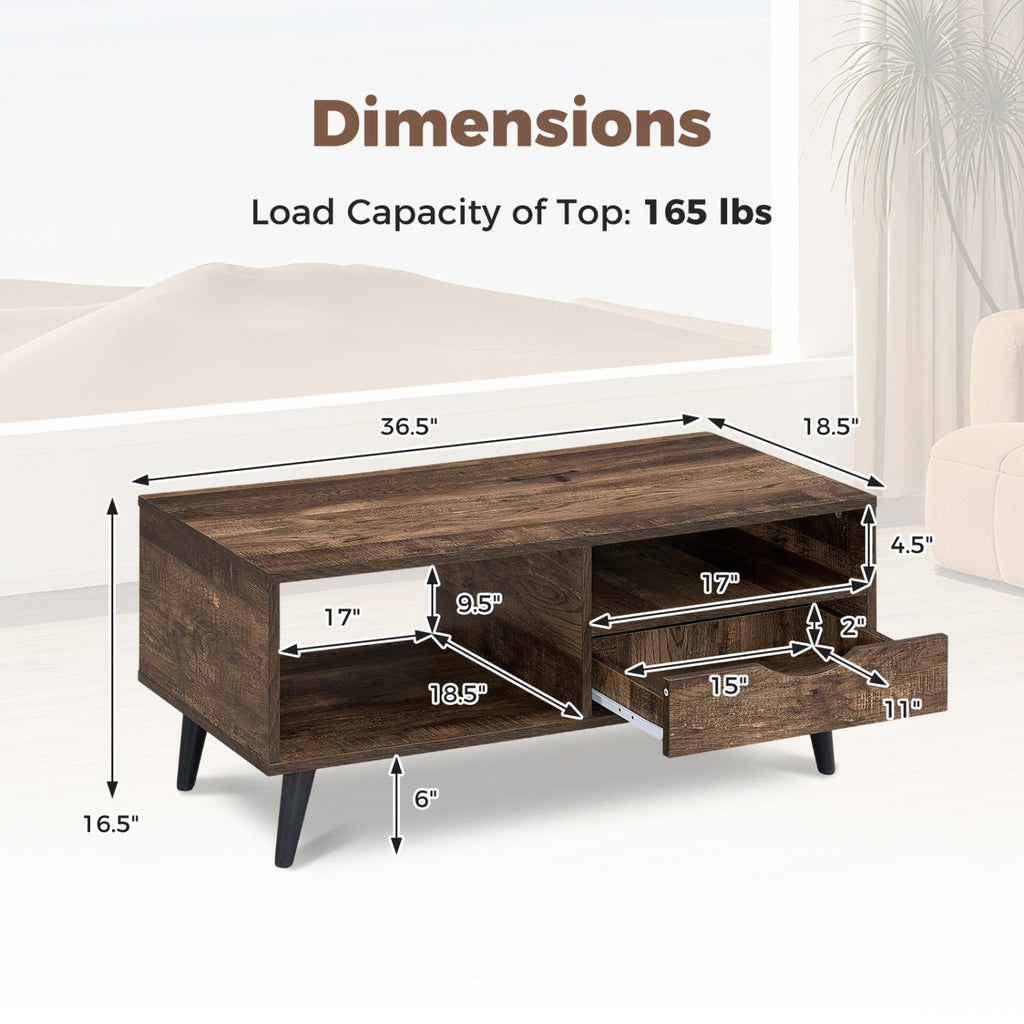Rectangular Coffee Table with Storage