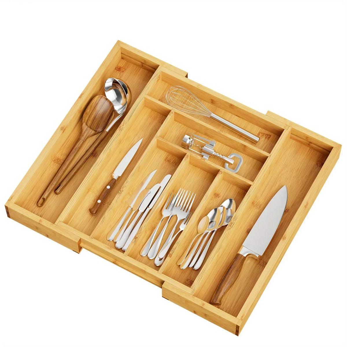Adjustable Bamboo Drawer Organizer