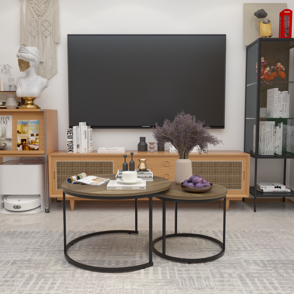 Nested Coffee Tables Round Set of 2