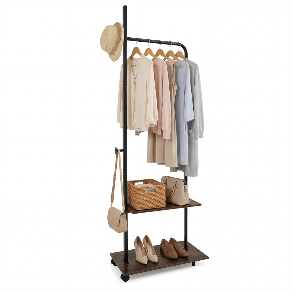 Freestanding Clothing Rack with Wheels